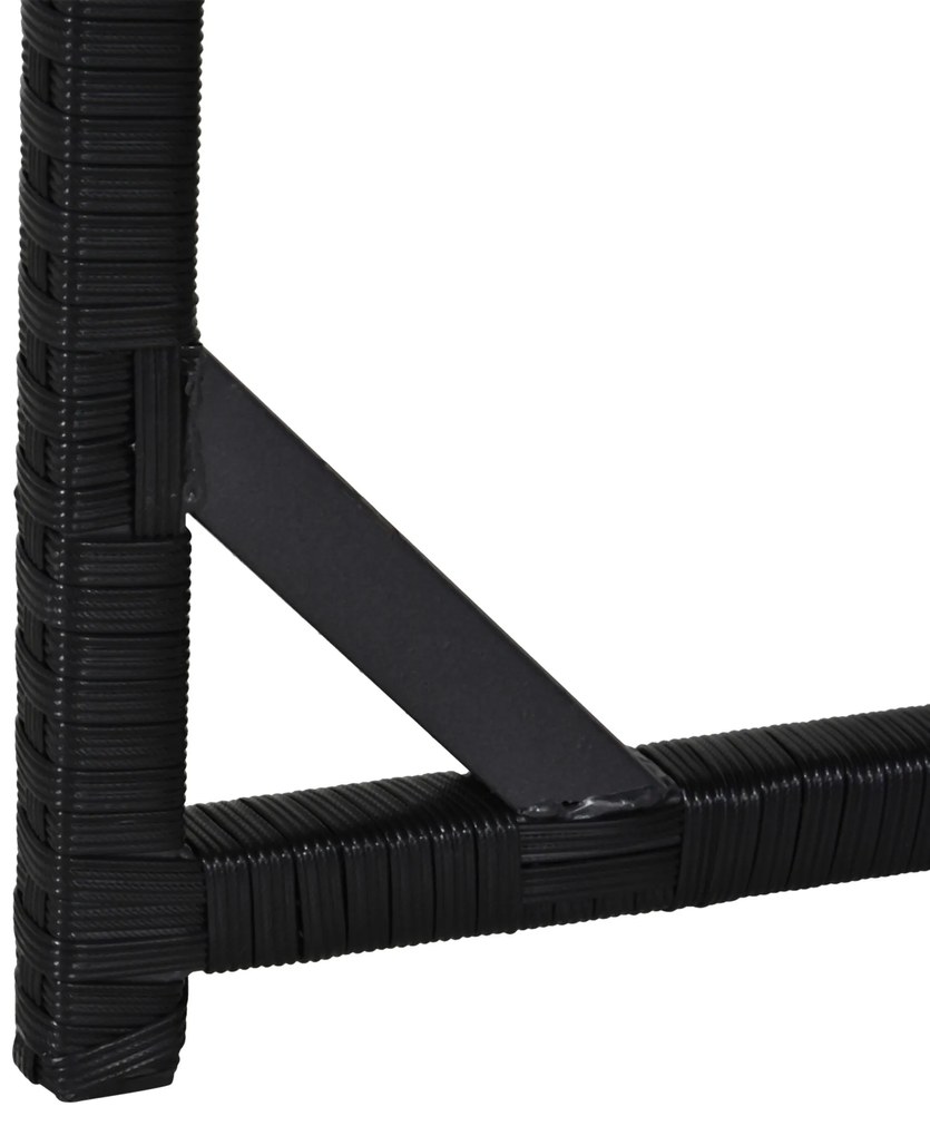 Outsunny Set Mobilier de Grădină încorporabil 8 persoane 9 piese rășină împletită 4 fire imitație răchită Negru Perne detașabile crem | Aosom Romania