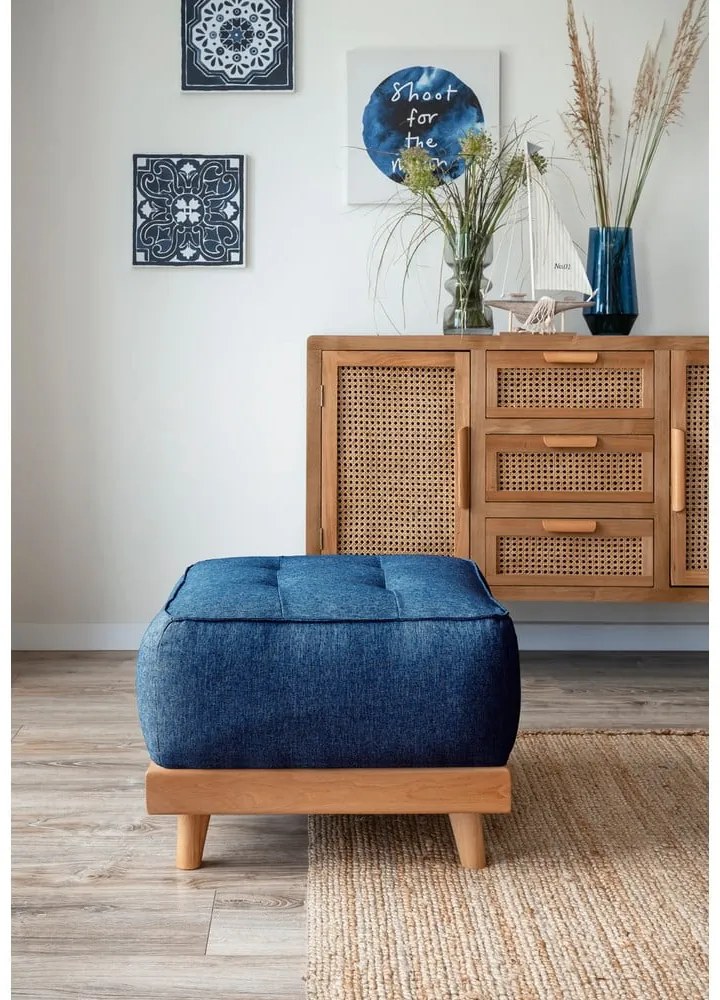 Taburet Miuform Dazzling Daisy, albastru petrol