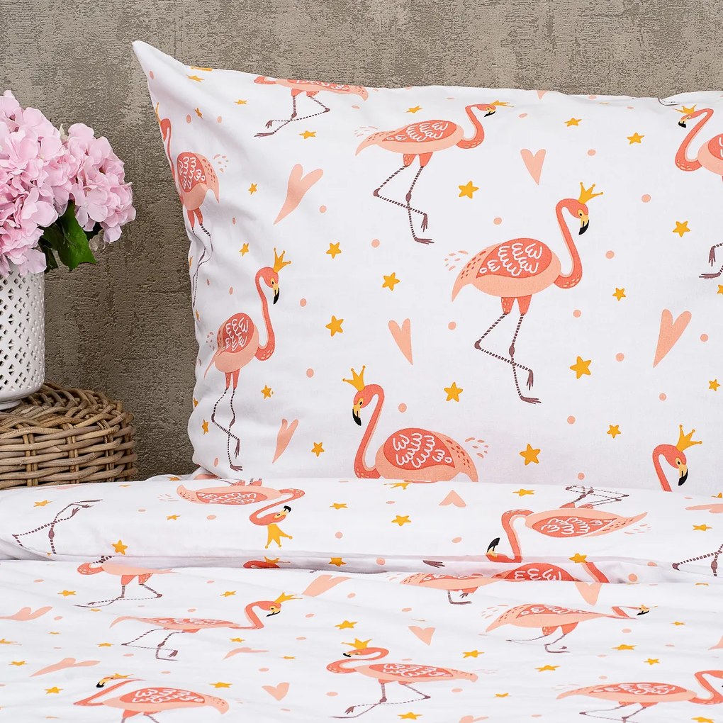 Lenjerie de pat din bumbac pentru copii4Home Flamingo, 140 x 200 cm, 70 x 90 cm