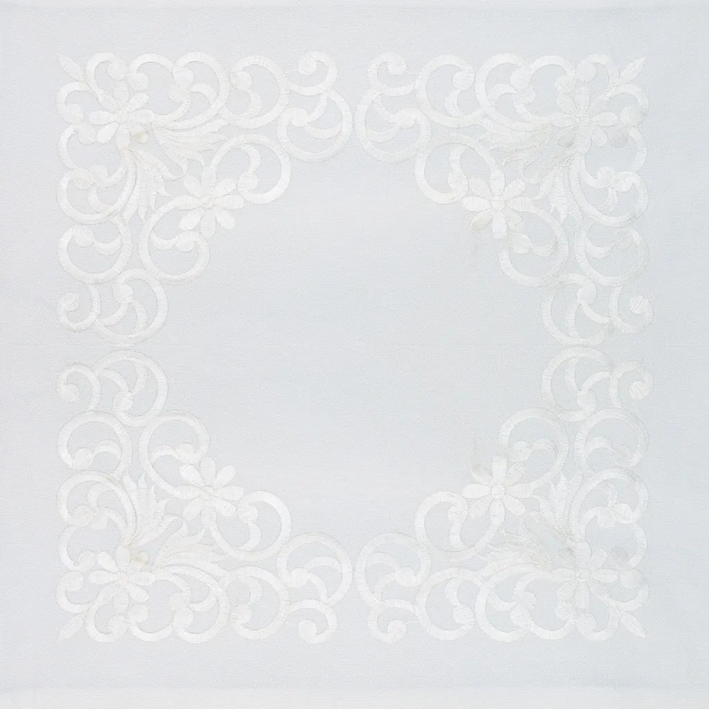 Husa de perna decorativa VINING LEAVES 40x40 cm, alba