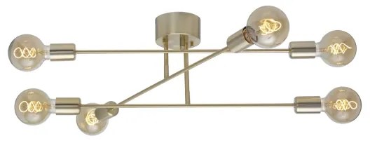 Cottex P7216BM - Lustră aplicată BATON, 6xE27/60W/230V, alamă