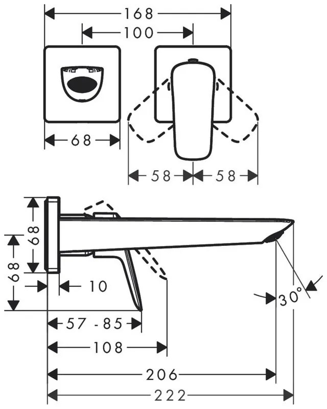 Baterie lavoar cu ventil, Hansgrohe, Logis Fine, crom