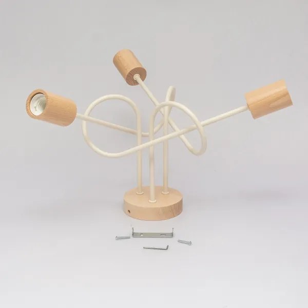 Lustră aplicată OXFORD, 3xE27/15W/230V, pin/crem