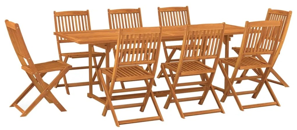 3086988 vidaXL Set mobilier de grădină 9 piese 220x90x75 cm, lemn masiv acacia