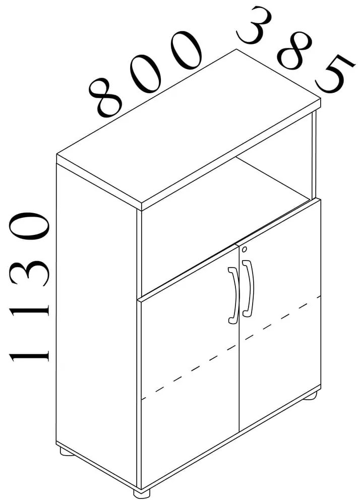 Dulap mediu Visio LUX 80 x 38,5 x 113 cm, stejar