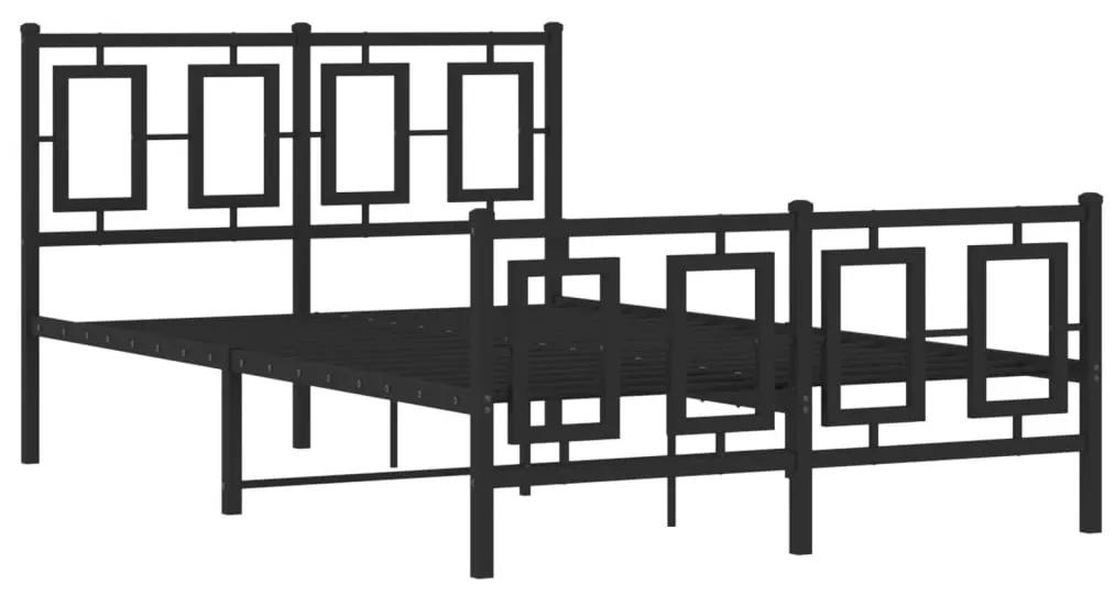 374257 vidaXL Cadru pat metalic cu tăblie de cap/picioare, negru, 120x200 cm