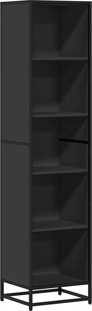 vidaXL Dulap cu cărți negru 40x35x170,5 cm lemn prelucrat