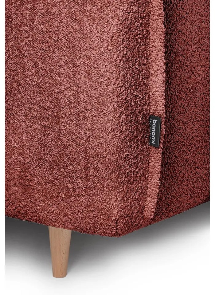 Canapea roșie extensibilă cu tapițerie din stofă bouclé 215 cm Patti – Bonami Selection
