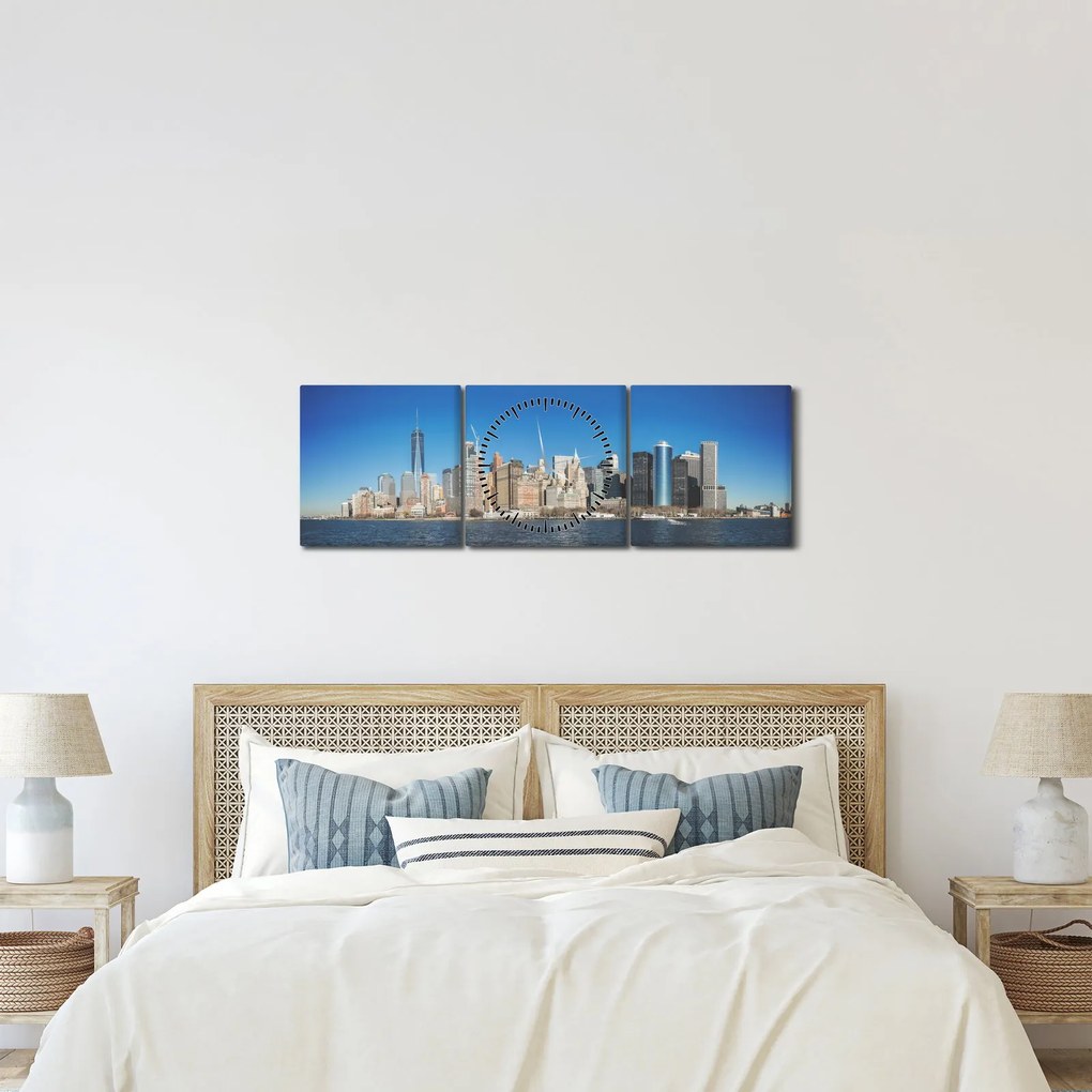 Tablou - Manhattan în New York (cu ceas) (90x30 cm)