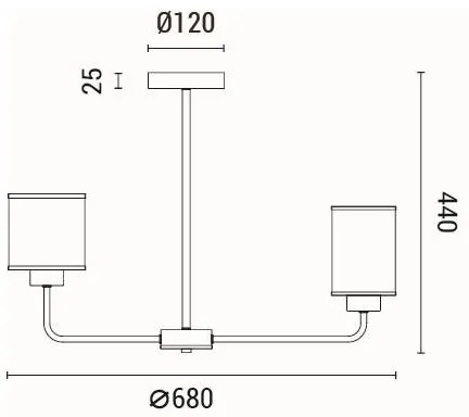 Lustră pe tijă 6xE27/60W/230V