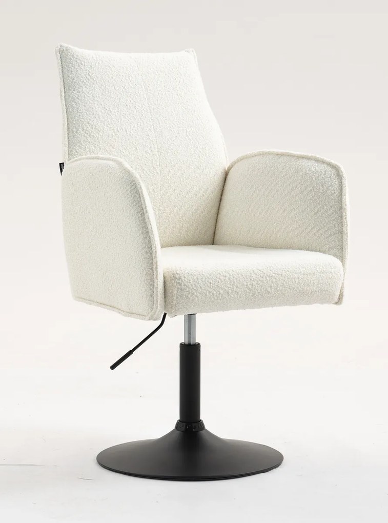 HR280N Scaun Crem Boucle cu Bază Neagră