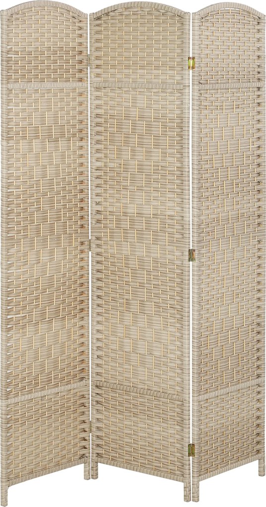 HOMCOM Paravan interior din lemn 3 panouri separator de cameră pliabil pentru living dormitor 135 x 180 cm stejar | Aosom Romania