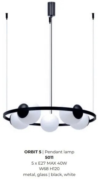 Lustra suspendata cu 5 surse de lumina ORBIT