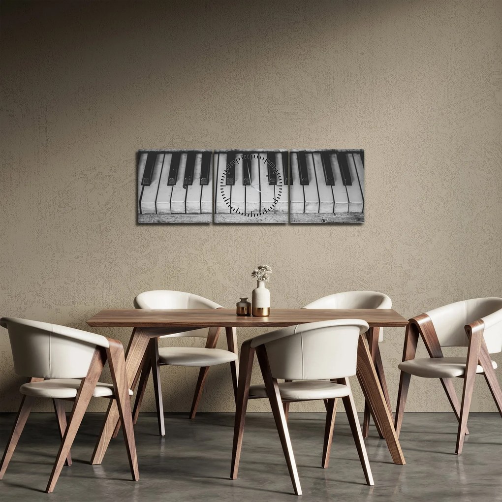 Tablou - Pian (cu ceas) (90x30 cm)