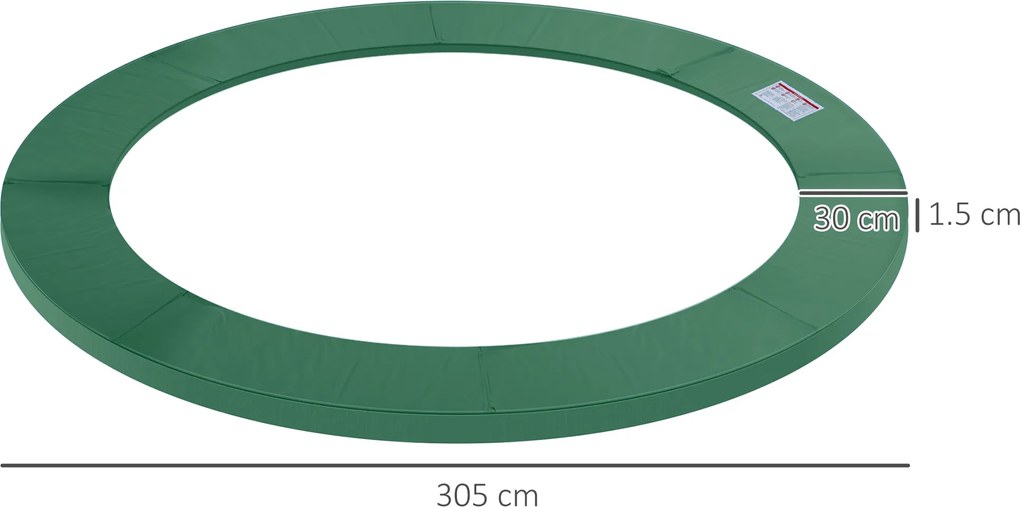 HOMCOM Husă pentru Trambulină, Pliabilă și Portabilă, de Grădină din Plastic, Ø305x1,5 cm, Verde | Aosom Romania