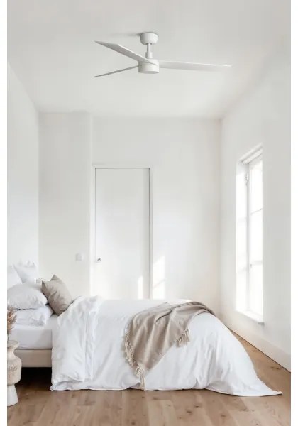 Ventilator LED dimabil FARO 34297WT-1TW RUDDER L LED/18W/230V alb d. 132 cm WT + telecomandă