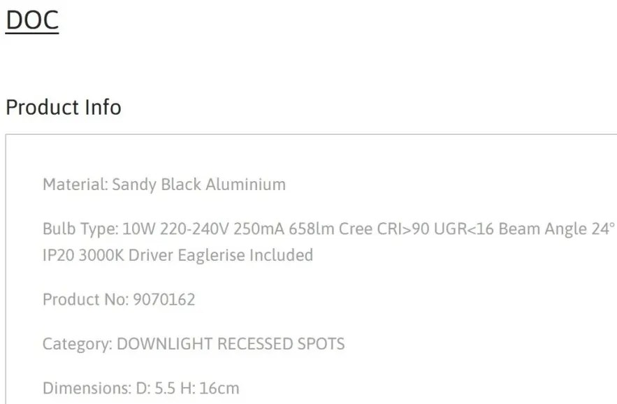 Spot LED aplicat design minimalist DOC 10W negru