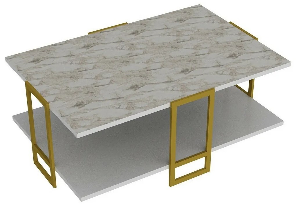 Măsuță de cafea Polka White and Gold