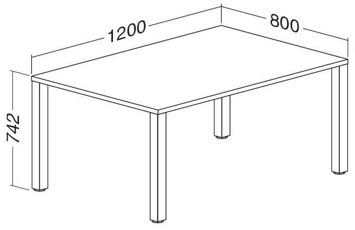 Masa ProOffice B 120 x 80 cm, alba