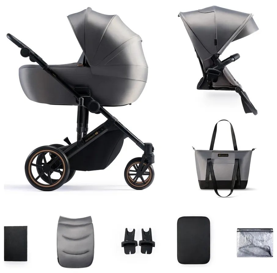 Cărucior de copii combinat 2 în 1 KINDERKRAFT PRIME 2 gri