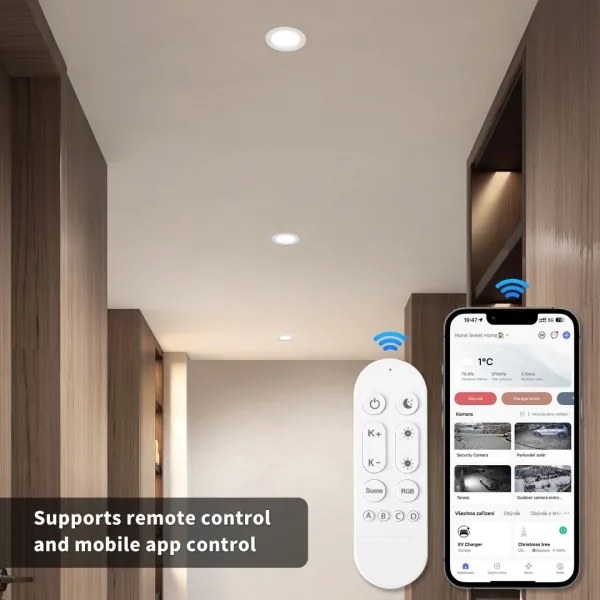 Immax NEO 07294L - Spot LED încastrat DOWN, dimabil, 12 W, 230 V, Wi‑Fi, diametru 12 cm, alb