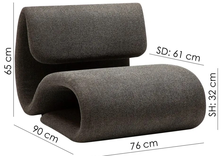 Fotoliu DAN-FORM Denmark Dubna, gri închis