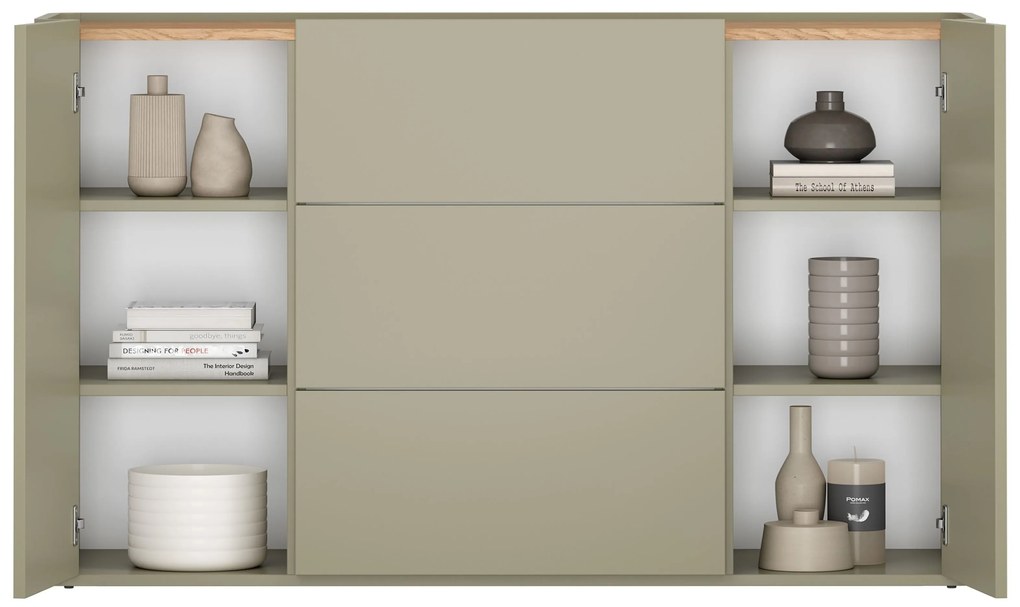 Comodă cu sertare Elivo 150 cm - eucalipt / stejar baltic dune