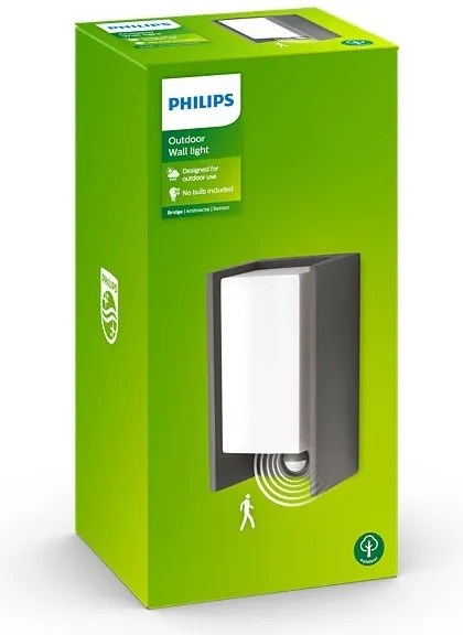 Aplică de exterior BRIDGE cu senzor 1xE27/15W/230V IP44 Philips