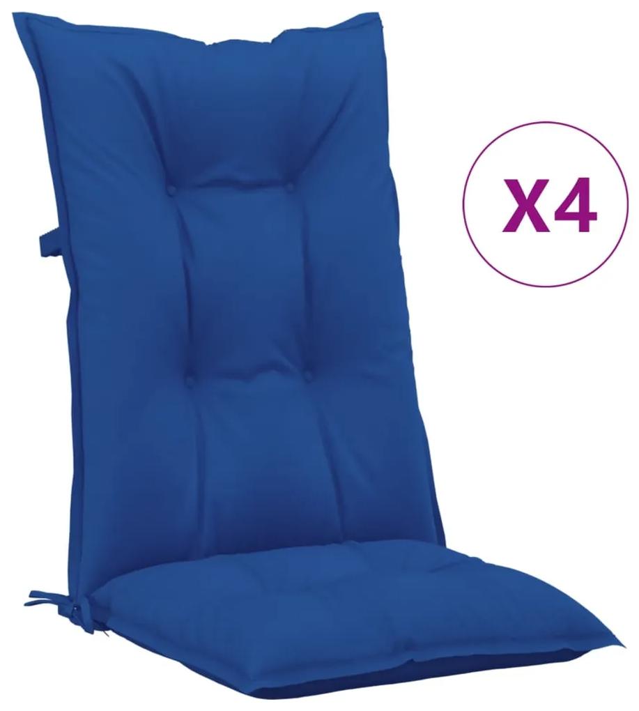 Perne scaun de gradina, 4 buc., albastru regal, 120x50x7 cm 4, Albastru regal, 120 x 50 x 7 cm