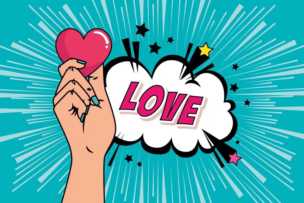 Tapet cu design pop art - LOVE