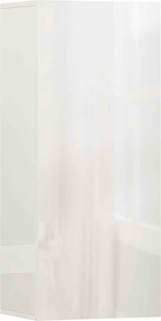 HOMCOM Dulap de Baie Suspendat cu Ușă Fără Mâner, 2 Rafturi Reglabile din Sticlă, Mobilier Suspendat Multifuncțional, 30x23,4x71,2 cm, Alb Lucios | Aosom Romania