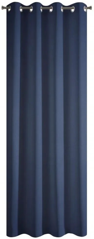 Draperii decorative albastru închis cu sistem de prindere cu inele Lungime: 250 cm