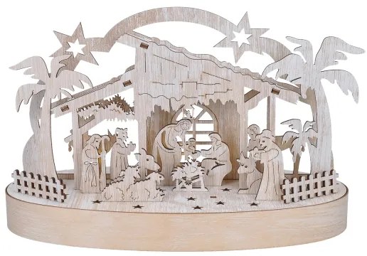 Decorațiune LED de Crăciun Solight 1v275 LED/2xAA/alb cald scena nașterii