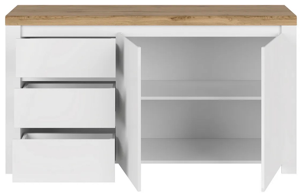 Comodă VILGO 2D3S, alb lucios