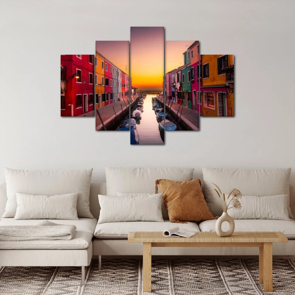 Tablou - Apus de soare, insula Burano, Veneția, Italia (150x105 cm)