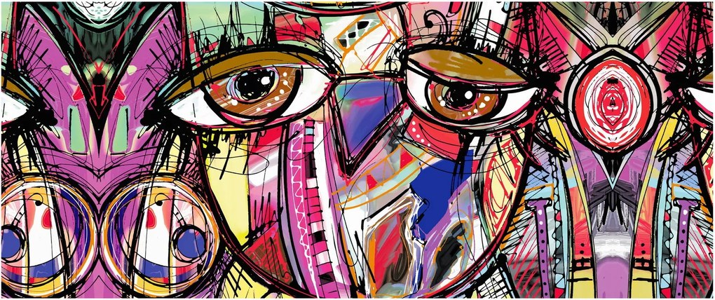 Tablou - Artă stradală - bufniță (120x50 cm)