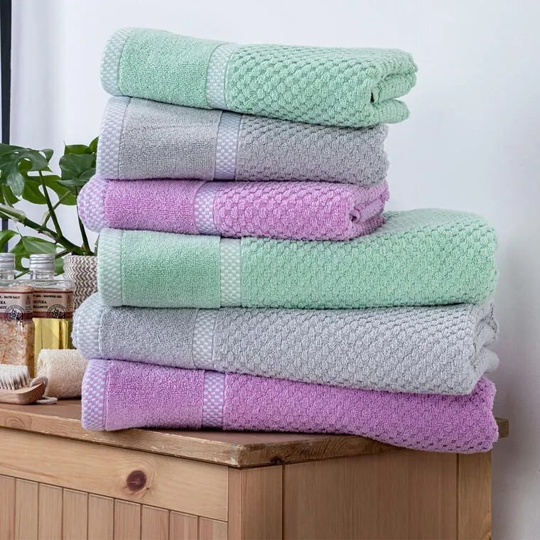 decoDoma Set de prosoape din frotir MODENA verde 50 x 100 cm, 4 buc