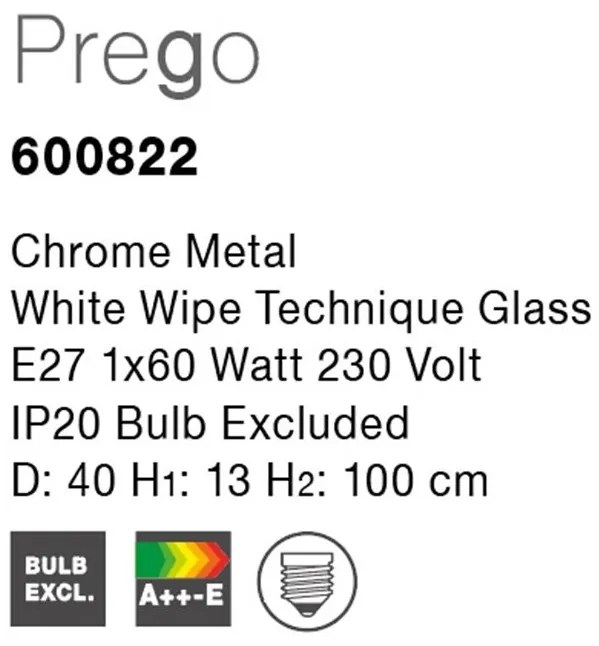 Lustra, Pendul design clasic Prego 40cm NVL-600822