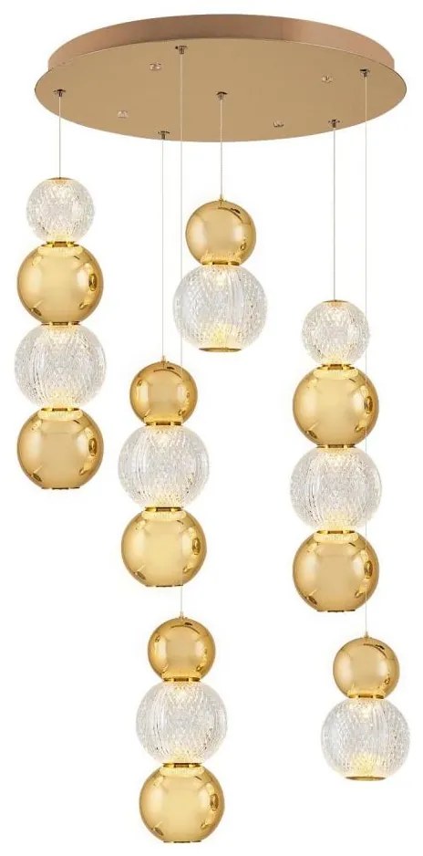 Lustră suspendată pe cablu CREMONA LED/34W/230V 3000K, aurie