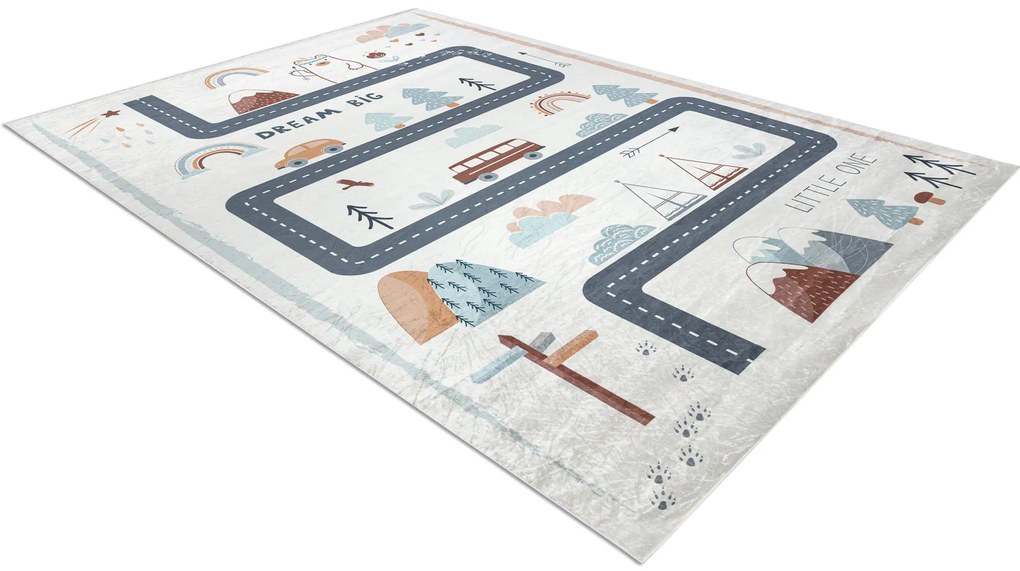 BAMBINO 46980 covor lavabil Pădure, străzi pentru copii anti-alunecare - alb / verde