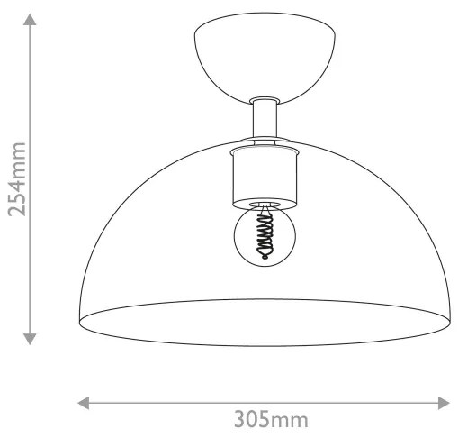 Alora Mood ALM-JUDE-SF-MB-CL plafonieră JUDE, 1xE27/60W/230V, Ø30,5 cm, neagră