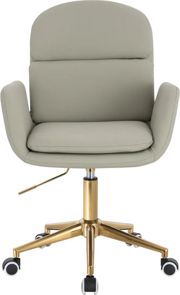 HR480K Scaun Culoarea Inului Piele Ecologica Premium Soft cu Bază Aurie