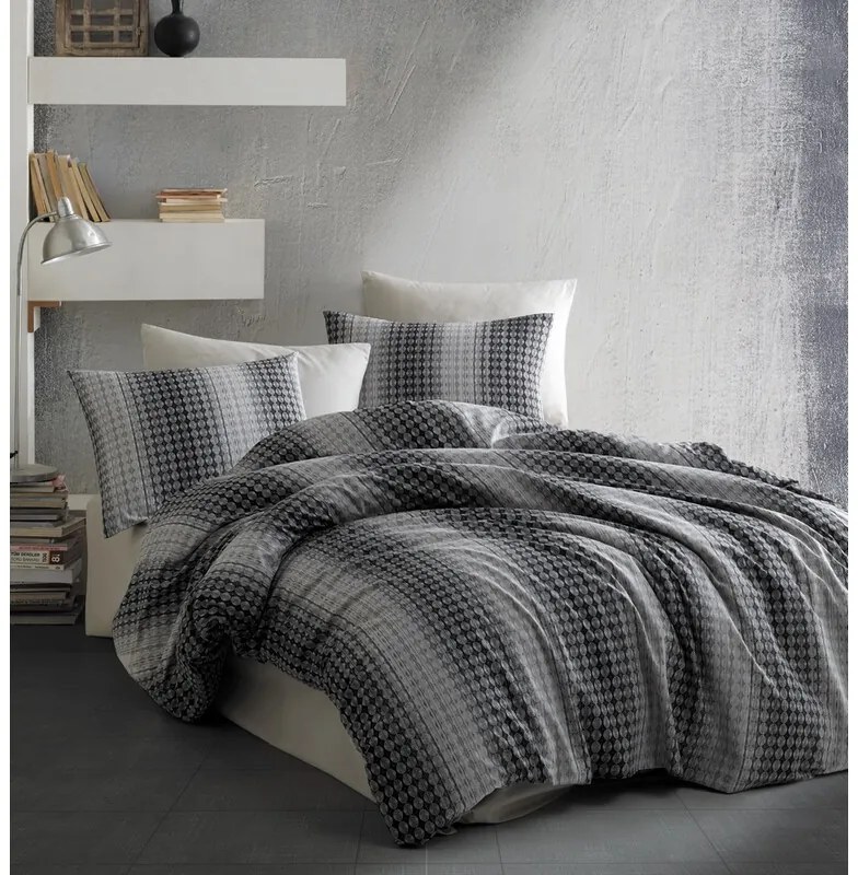 BedTex Lenjerie de pat din bumbac Oberon gri, 220x 200 cm, 2 bucăți 70 x 90 cm