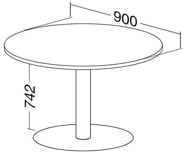 Masa de intalnire ProOffice, diametru 90 cm, para salbatic