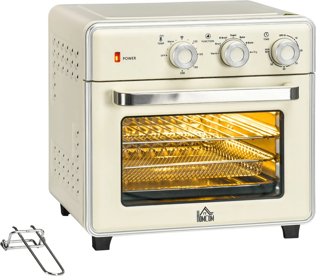 HOMCOM Mini Cuptor 5-in-1, Capacitate 20 L, 1400W, 1 Grătar, 1 Tavă, Timer 60 Min | Aosom Romania