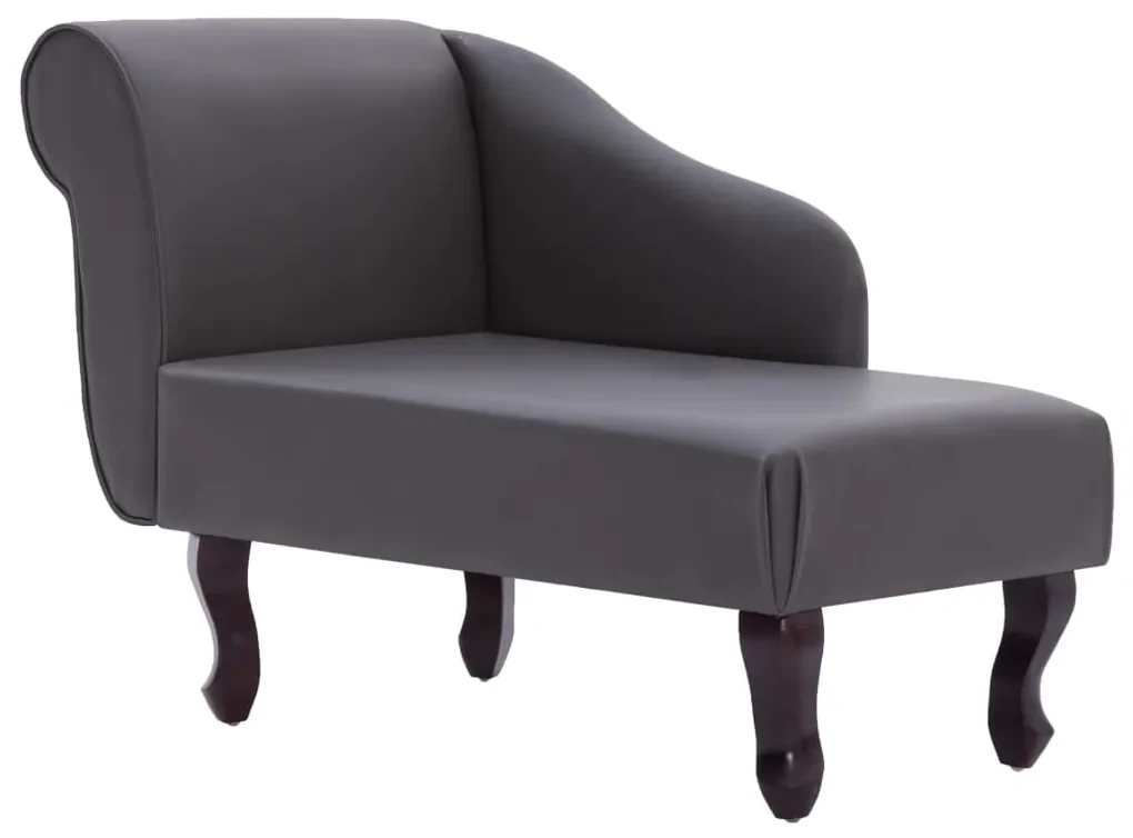 281368 vidaXL Șezlong, gri, piele ecologică