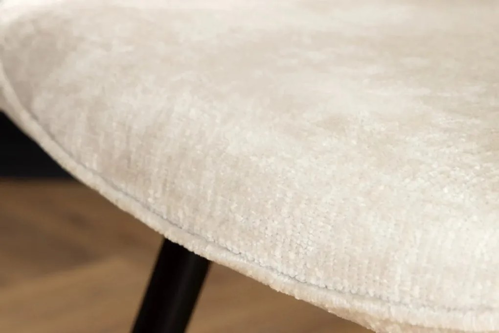 Set de 2 scaune pivotante, Metal Negru, Chenille Sampanie, AVIGNON A-46470 VC