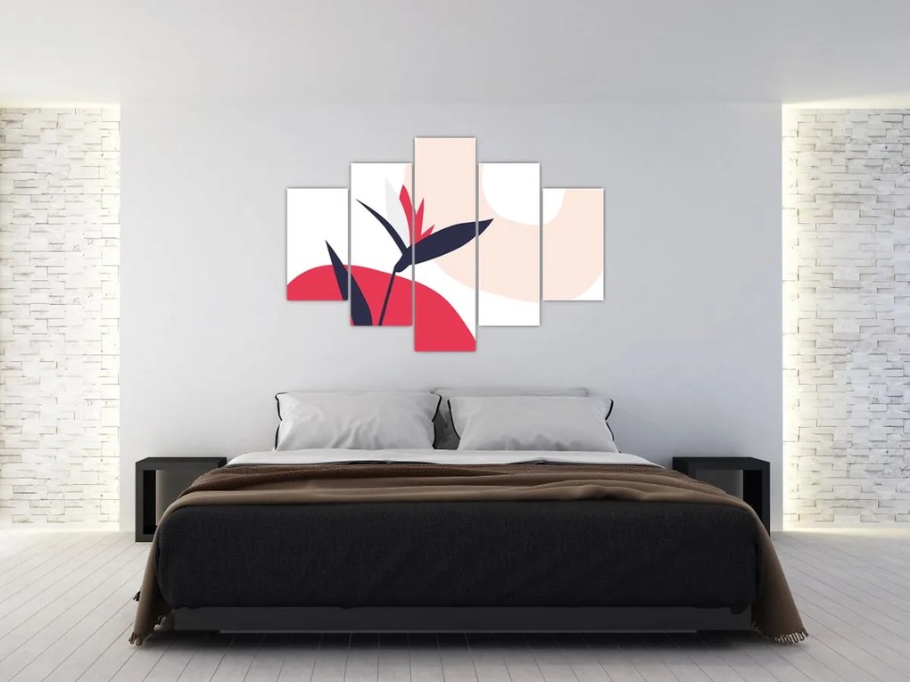 Tablou - Abstracție florală roz N⁰1 (150x105 cm)