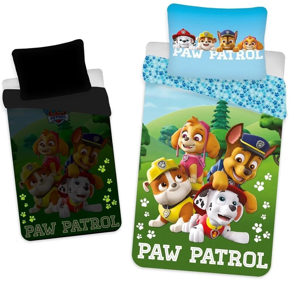 Lenjerie de pat luminoasă "Patrula Cățelușilor"
