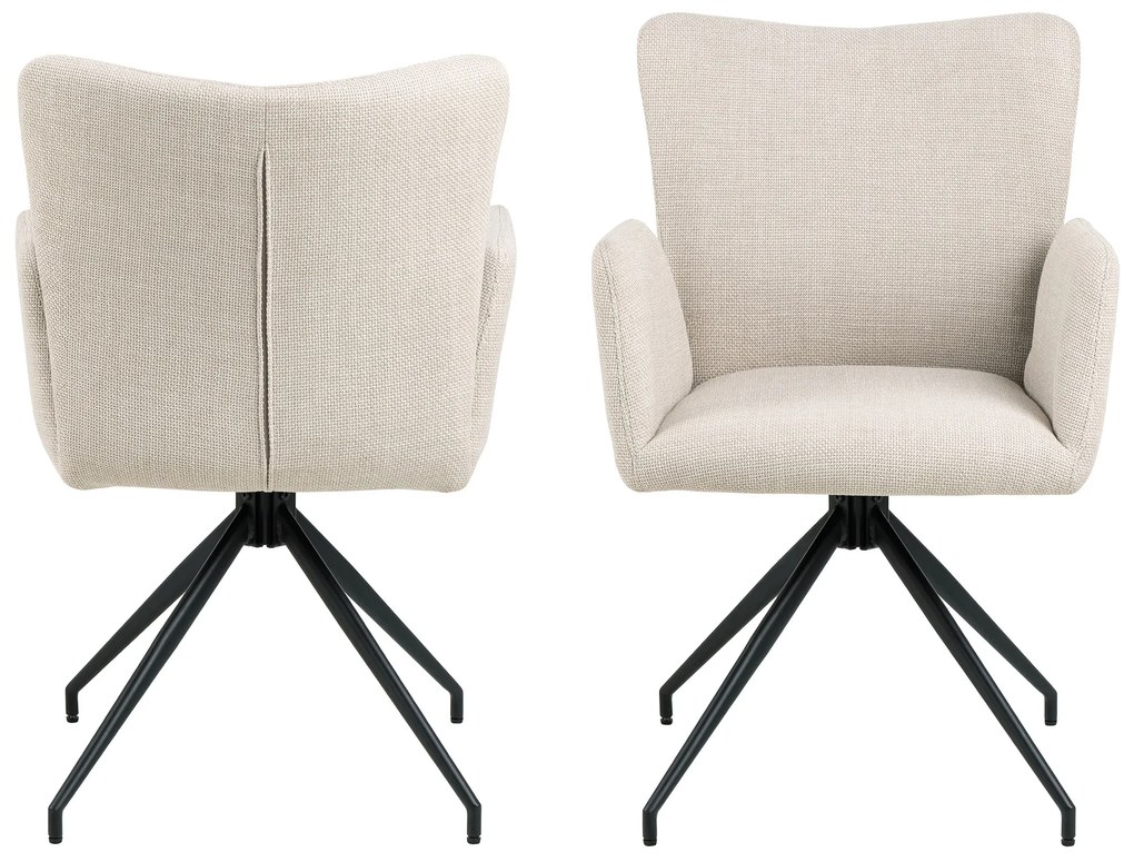 MAZZONI EXPORT SARETTA Bej (material Basel 24) - SCAUN MODERN PIVOTANT TAPIȚAT PENTRU SALON/SUFRAGERIE/BIROU LOFT